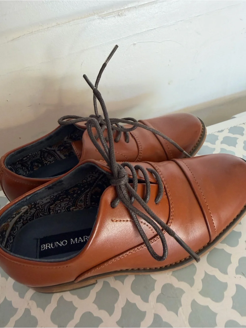 Kids size 13 Classic Oxford Leather Dress Shoes - Brown